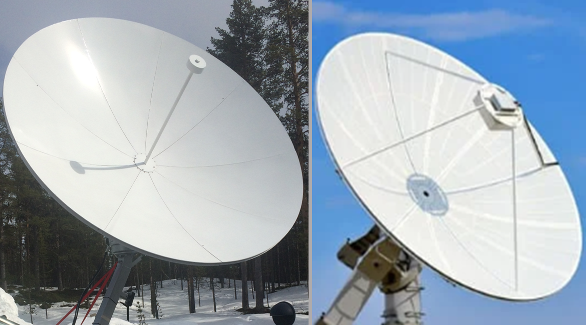 installed S/X-band dish