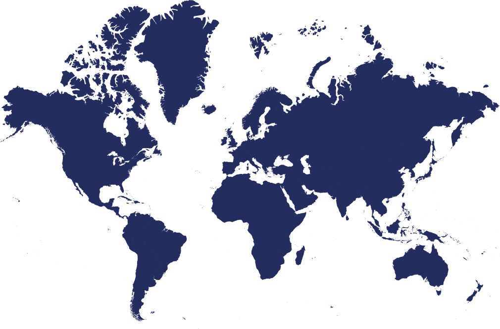 world map showing our customers locations